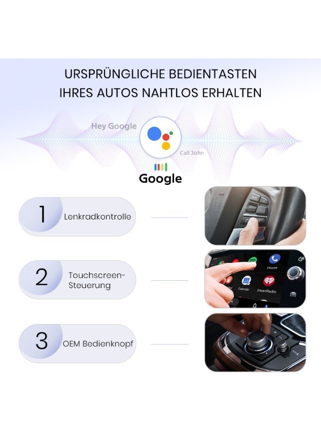 Kingone Android Auto Wireless Adapter, Convert Wired to Wireless Android Auto Carplay Adapter, No Delay and Stable Control Mini Size with Extension Cable USB-C and Type-C for Android (Black) - Image 4